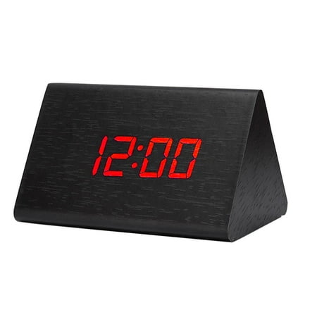 bathroom wall clock for kitchen clock learning for kids Time Alarm Clock Modern Wooden Digital Desktop Display Voice Control Wall number clock for kitchen clock radio