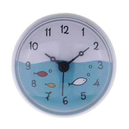 Bathroom Wall Suction Clock Waterproof Time Display Home Decoration. White