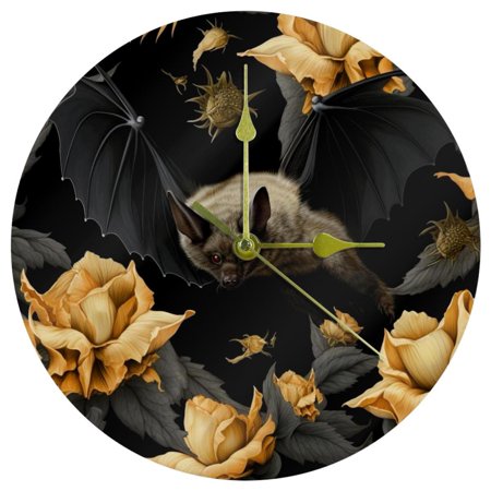 Bats Acrylic Circular Wall Clock - Sleek Design, Silent Sweep - Modern Decor for Home or Office - 12 inch Diameter