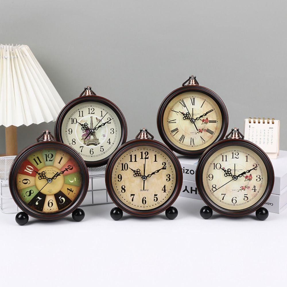 Battery Alarm Clock,Retro Alarm Clock with Night LightHangable ,Super Silent