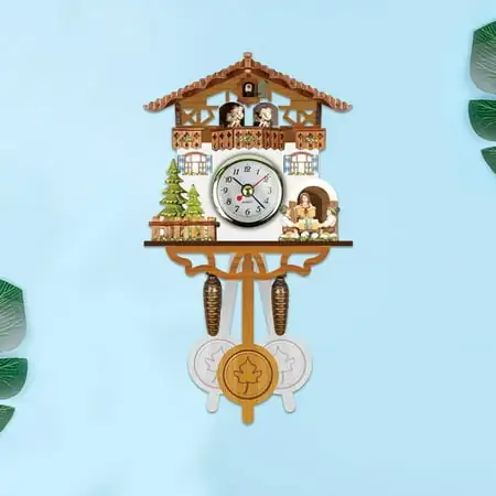 Battery Clocks For Seniors Grandfather Clock Led Clock Light Cuckoo Wall Clock Chime Alarm Retro Wooden Living Room