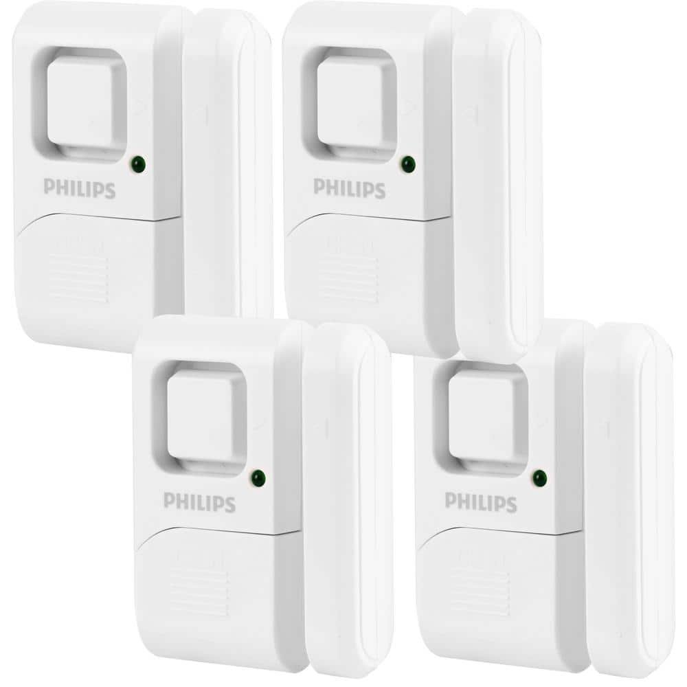 Battery Operated Magnetic Wireless Door/Window Alarm (4-Pack)