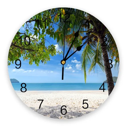 Beach Tropical Plants Wall Clock Modern Design Brief Living Room ration Kitchen Clock Art Wall Watch Home r