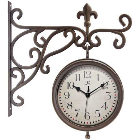 Beauregard Double-Sided Wall Clock/Thermometer