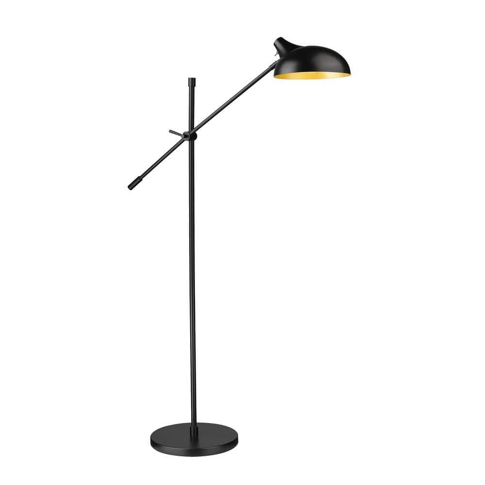 Bellamy 52 in. Matte Black Indoor Floor Lamp with Steel Shade