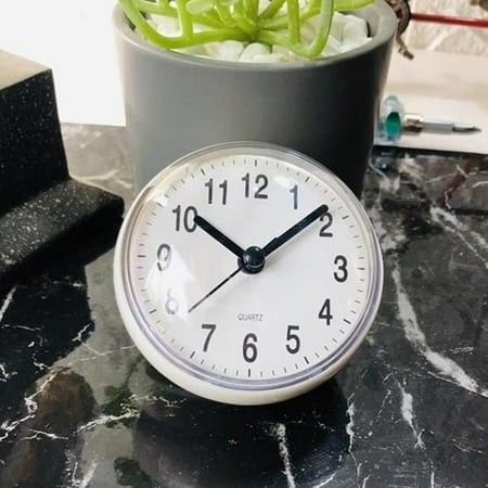 Beppter Alarm Clock,Wall Clocks,Mini Suction Cup Wall Clock Bathroom Anti Fog Clock Kitchen Bathroom Clock Small Quartz Clock Table Clock