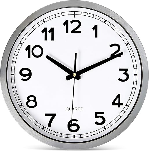 Bernhard Products Wall Clock Silent Non-Ticking Large 12