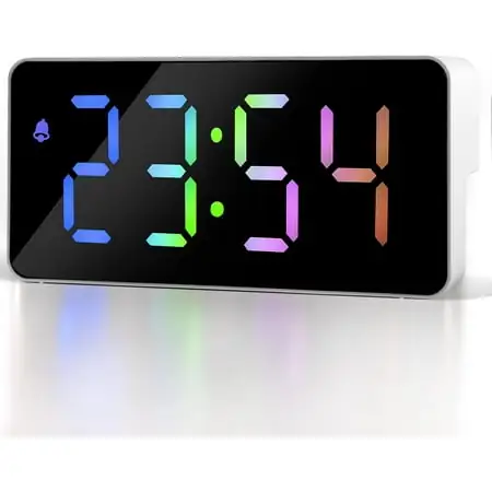 Betus Rainbow Digital Alarm Clock - Compact Modern Desk Clock RGB Display