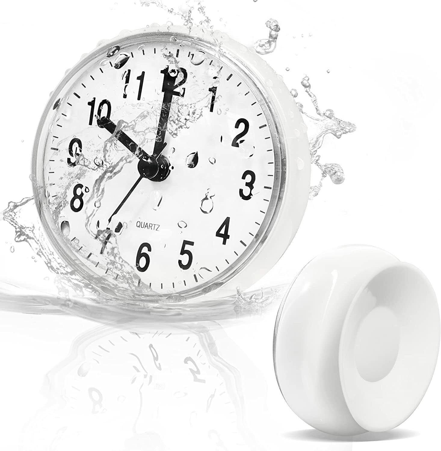Betus Waterproof Bathroom Shower Clock with Large Suction Cup for Toilet Kitchen
