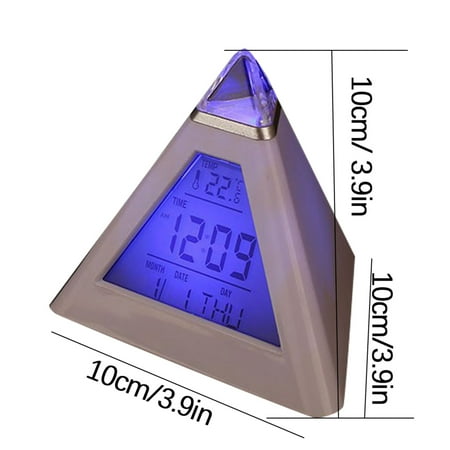 BFYSFBAIG Triangle Colorful Color Changing Alarm Clock Lazy Alarm Clock Led Colorful Alarm Clock Triangle Pressure Reducing Small Alarm Clock Desk Clock Digital