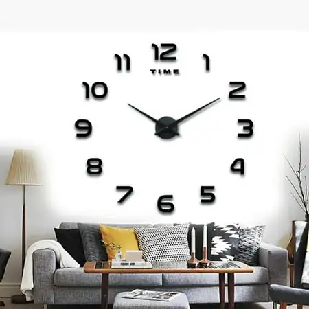 Biplut Wall Clock Creative Modern Super Large Size Metal Analog Indoor Wall Clock Living Room Cafe Decor Digital Clock Art Wall Clock (Style 3)