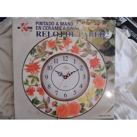 Bird House Hand Painted Fine Ceramicware Quartz Wall Clock