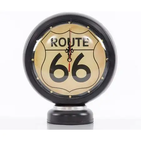 Black Gasoline 66 Gas Pump Clock - Route 66 Clock: Handcrafted Vintage Decor, for Car Enthusiasts - 5.5 x 5.5 x 12 INCHES