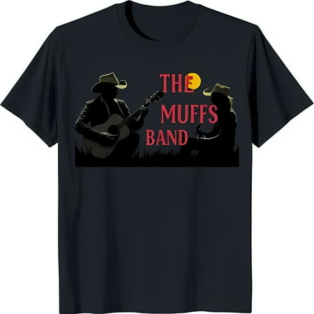 Black T-Shirt with Cowboy Silhouettes & Acoustic The Muffs B