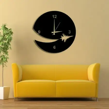 Black Wall Clock, Designer Wall Clock, Unique Wall Clocks, Vintage Wall Clock, Modern Wall Clock, Wooden Decoration, Oversized Wall Clock