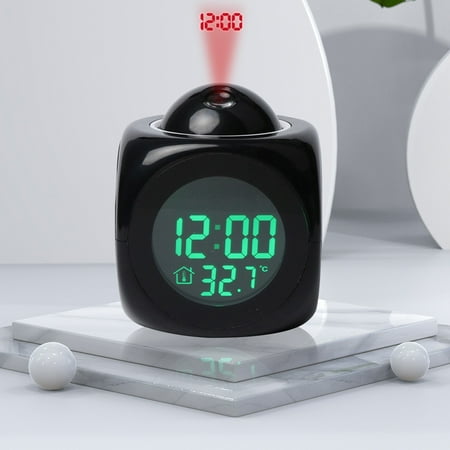 Blaxill Alarm Clock Projection Digital Alarm Clock with Weather Stations Digital LCD Wall Projection Alarm Clock Temperature Display Colorful LED Time Temperature Display Alarm Clocks for Bedrooms