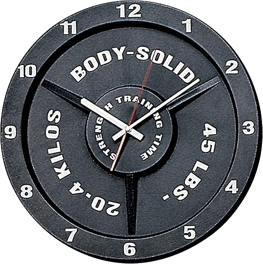 Body-Solid Weight Plate Art Wall Clock Battery Operated - 15