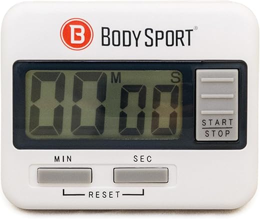 Body Sport Digital Timer – Sports Stopwatch and Countdown Timer for Fitness & Exercise Routines – Multifunctional Timer for Gym, Kitchen, Classroom, and Office Settings – Easy to Use – Battery