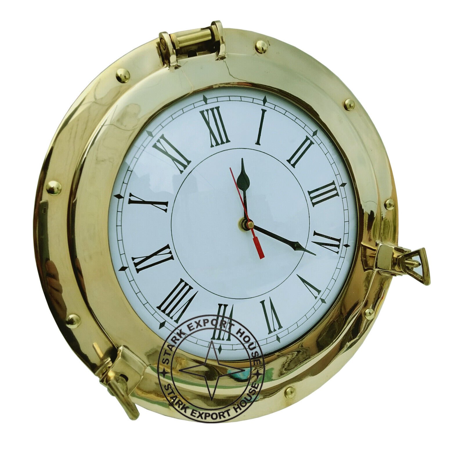 Brass Navigation Marine Porthole Brass Wall Decor Clock 9 inch Best For Gift