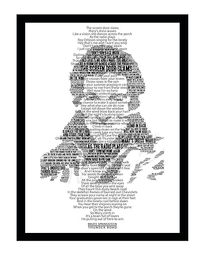 Bruce Springsteen - Thunder Road Music Wall Art Decor, This Ready to Frame Song Lyric Wall Art Poster Print is Good For Music Room, Pop-Rock Band Decor, Studio, And Room Decor, Unframed -11 x 14”