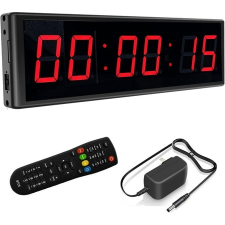 Btbsign 2.3 inch LED Digital Countdown Wall Clock Gym Timer Stopwatch Red