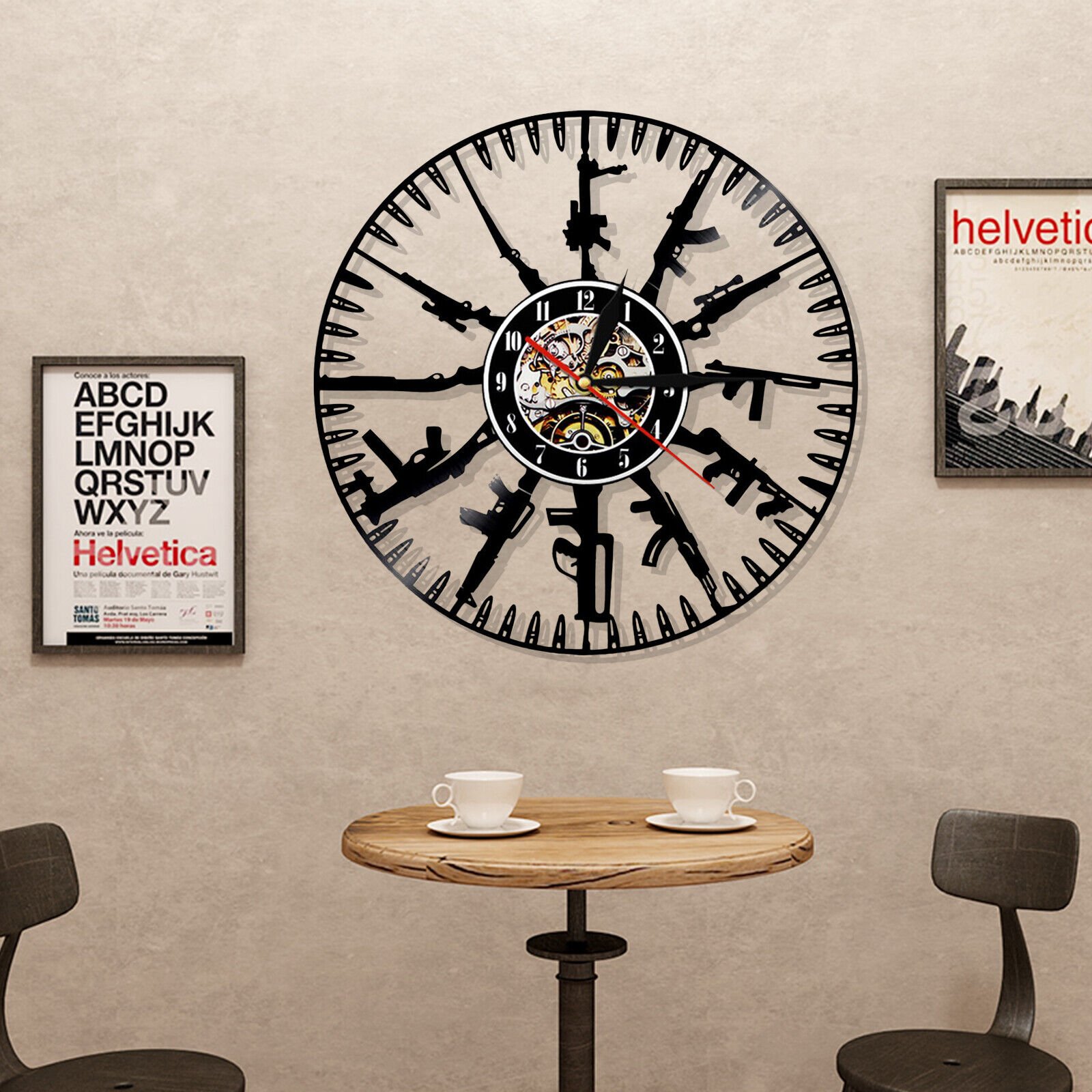 Bullet Time Wall Clock Vinyl Music Record Wall-Mounted Clock for Home Decor Gift