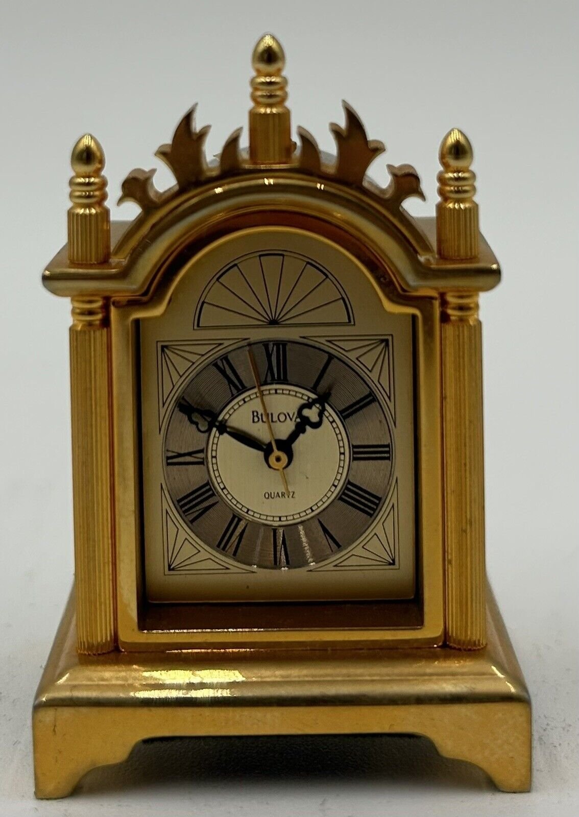 BULOVA BRASS MINIATURE DOLLHOSE GRANDFATHER CLOCK.UNTESTED