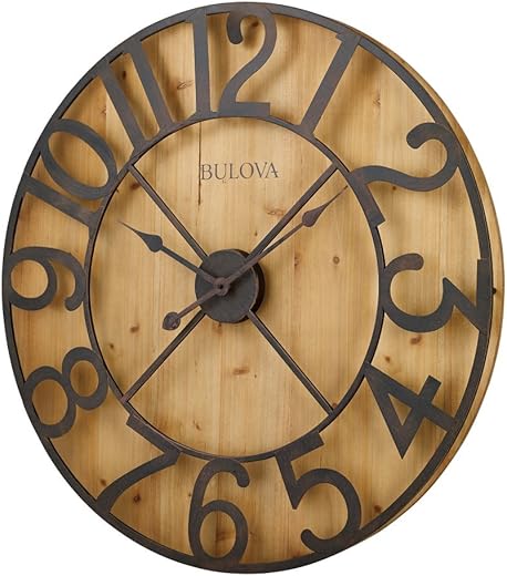 Bulova C4814 Silhouette Wall Clock, Brown