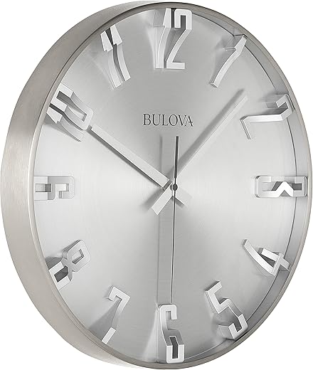 Bulova C4846 Director Wall Clock, Satin Pewter Finish