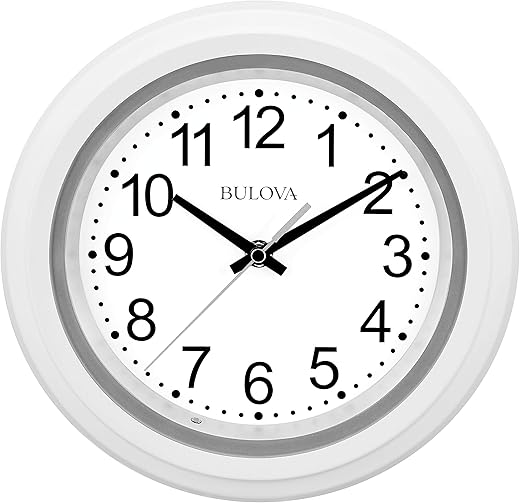 Bulova C4865 Night Vision Lighted Dial Wall Clock, 10