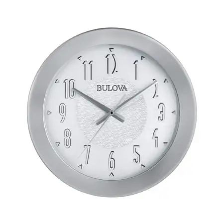 Bulova C4878 Fantasmic Bluetooth Wireless Stereo Speaker Indoor/Outdoor Wall Clock, Silver