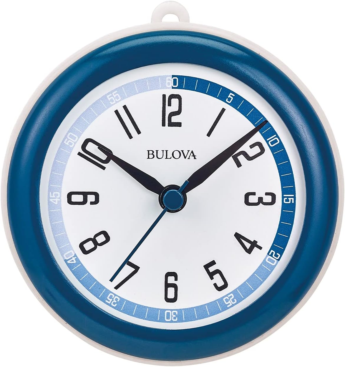 Bulova Clocks Model C4882 Shower Mate, Small, Blue and White