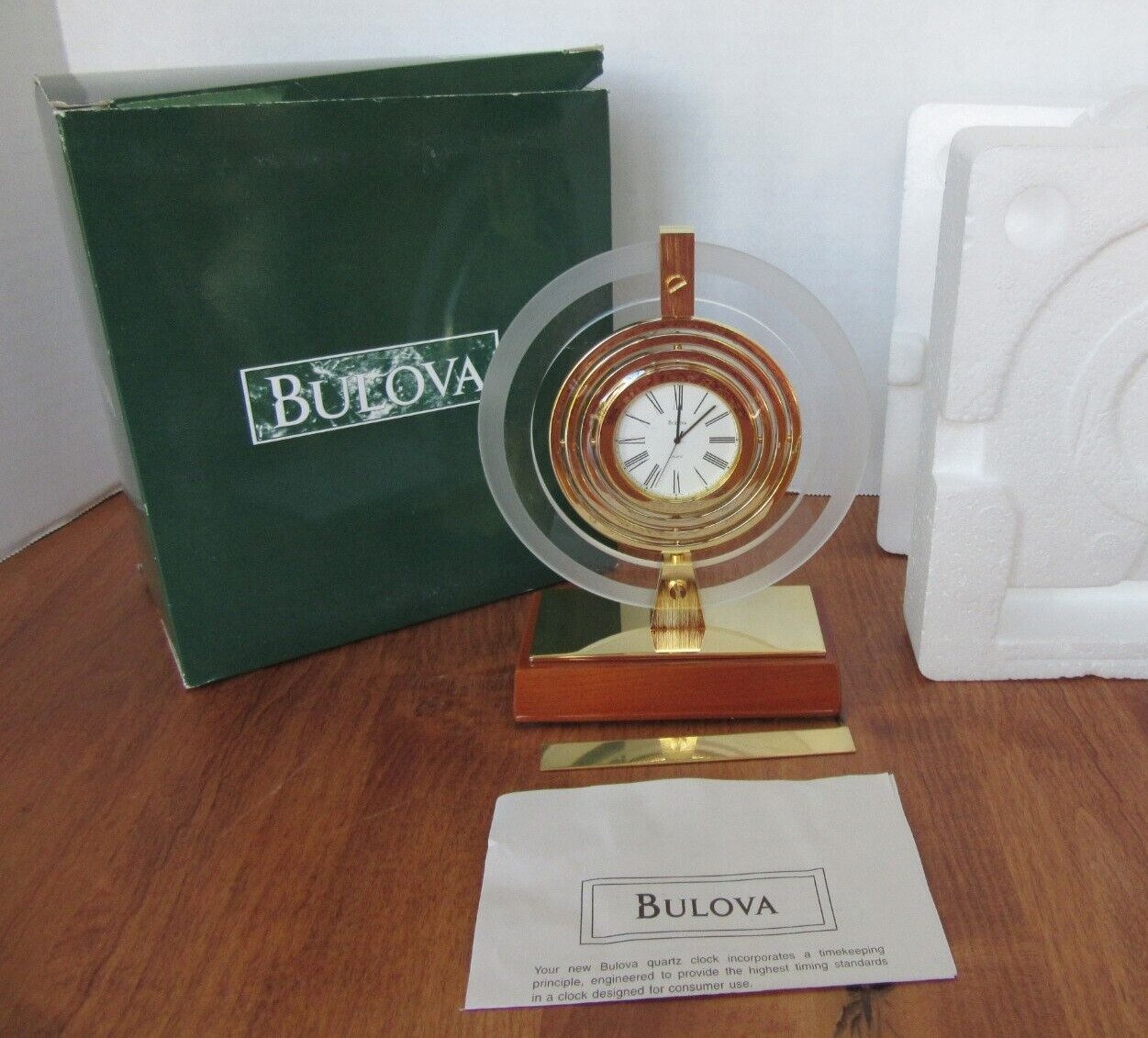Bulova Desk, Table-top, Mantle, Shelf Quartz Clock #B2891 New in Box