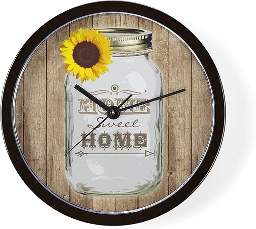 CafePress Home Sweet Home Rustic Mason Jar Unique Decorative 10 Wall Clock