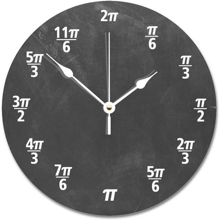 Calculus Math Wall Clock Math Chalkboard 10 Inch Large Wall Clocks Battery Operated Quiet Non-Ticking Farmhouse Hanging Clock Unique Wall Decor For Office Classroom School Home