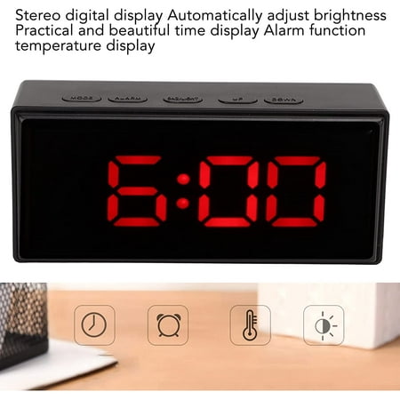 Calendar Mirror Alarm Clock, Night Mode Mirrored Digital Alarm Clock Smart Light Se[3852]