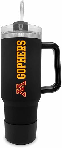 Campus Colors College & University 40 oz Travel Tumbler With Handle - Dual Option Lid With Straw - Vacuum Insulated Stainless