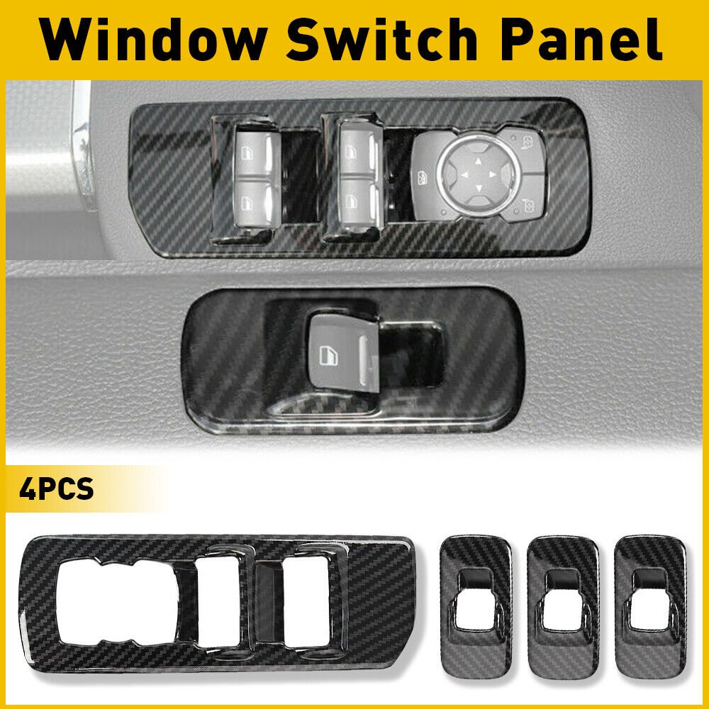Carbon Grain Window Lift Adjust Switch panel trim For 2015+ Ford Inner F150