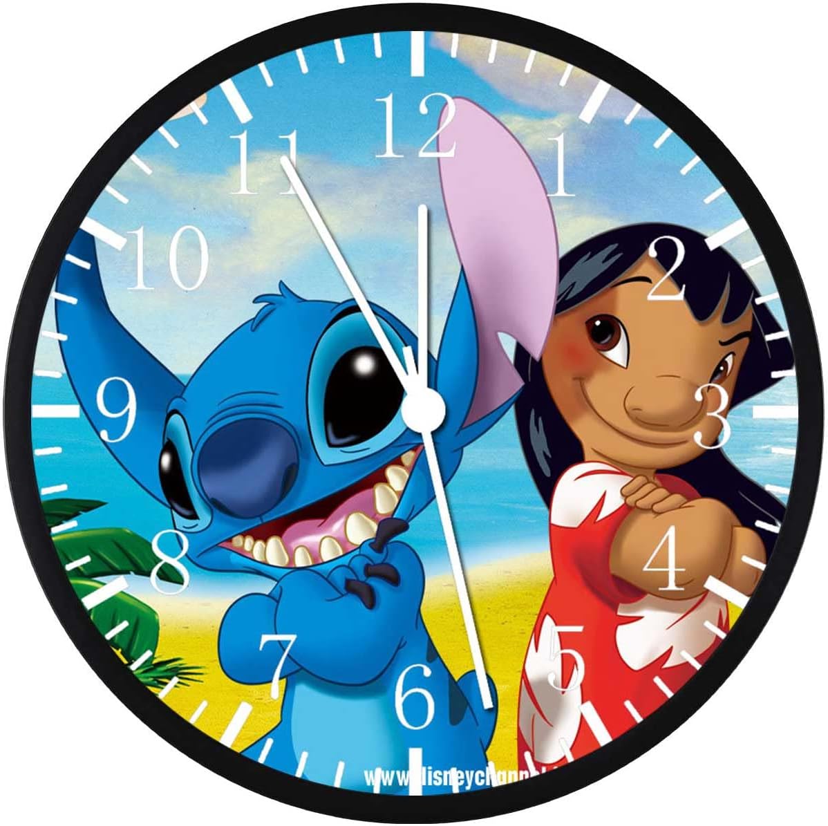 Cartoon Wall Clock Large 12 Clear Glass Face Silent Non-Ticking Nice for Gift or Décor E155