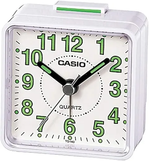 Casio TQ140-7 Tq140 Travel Alarm Clock - White