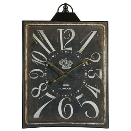 CC Home Furnishings Decorative Rectangular Wall Clock - 25.5 - Black and White