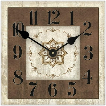 Charlotte Square Large Wall Clock | Beautiful Color, Silent Mechanism, Made in USA