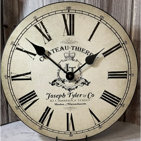 Chateau Thierry Parchment Wall Clock | Beautiful Color, Silent Mechanism, Made in USA