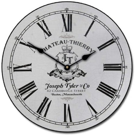 Chateau Thierry White Wall Clock | Beautiful Color, Silent Mechanism, Made in USA