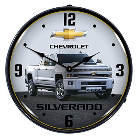 Chevrolet Silverado 2017 LED Wall Clock, Retro/Vintage, Lighted, 14 inch