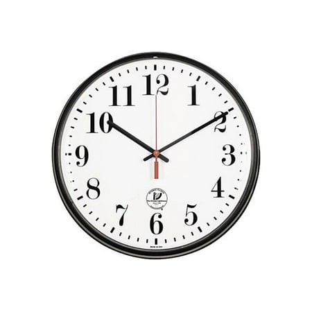 Chicago Lighthouse 67300302 Atomic Slimline Clock, 12-3/4in, Black