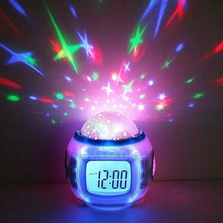 Children Room Sky Star Night Light Projector Lamp Alarm Clock sleeping music