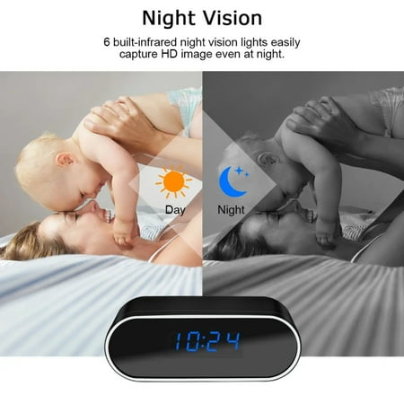 CHNGXJC Wireless Mini Camera Clock with Full HD 1080P IR Night Vision Wifi Control - DVR Camcorder Surveillance Monitor Video Viewing