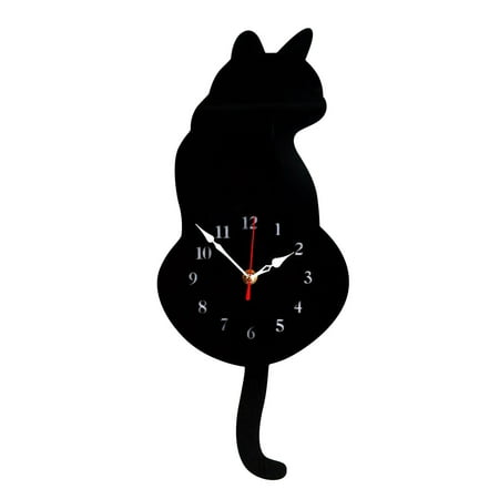 Christmas Clearance Items, Dvkptbk Home Decoration Living Room Wagging Tail Cat Children Room Creative Wall Clock