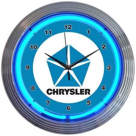 CHRYSLER BLUE PENTASTAR NEON CLOCK – 8CRYBL